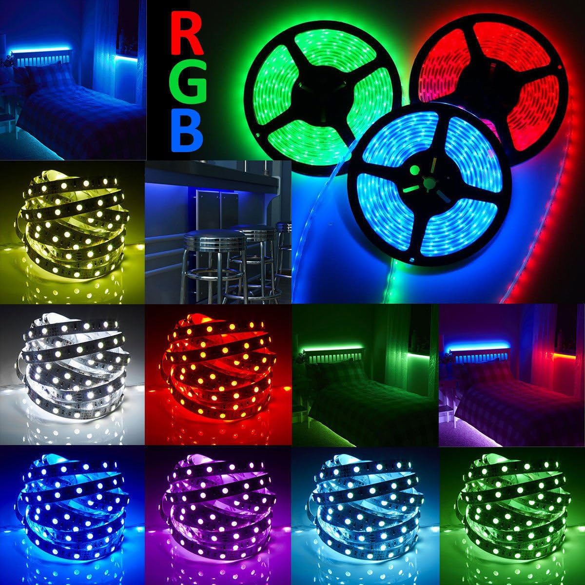 Best Quality 1-20Meter LED Light Strip TV LED Backlight USB RGB 2835 White Color Strip Light Music Synchronized Color Changing App Control Remote support 5Volt Halloween Decorative Night Light 3 color light. 