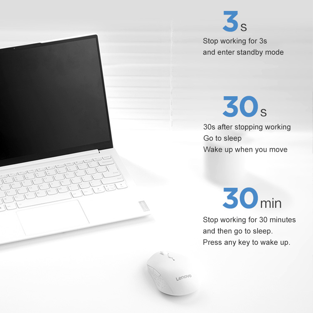 Lenovo Howard Bluetooth Wireless  Mouse With 1600 DPI Bluetooth 5.0 USB Receiver Portable Computer Mice For Laptop PC Desktop Notebook. 