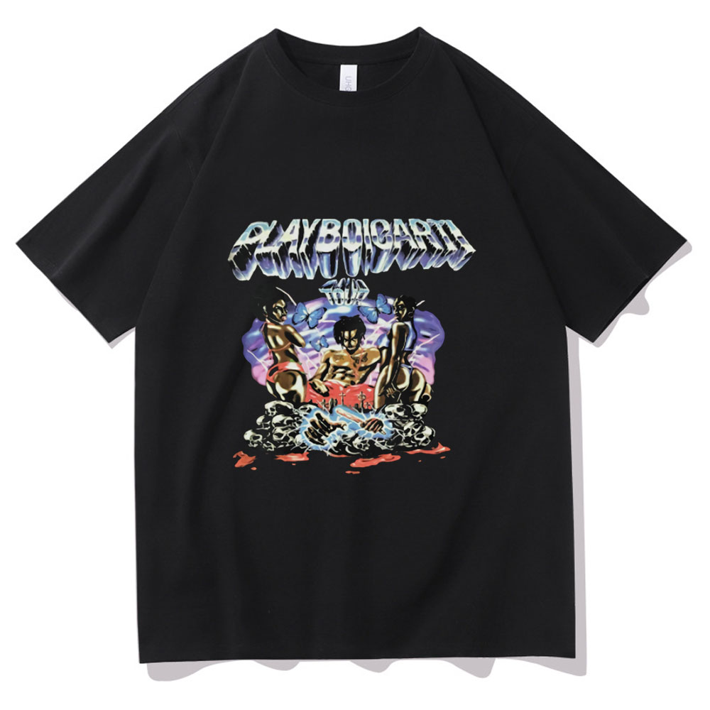Awesome 2pac Rap Tshirt Harajuku Print Short Sleeve Tee Regular Mens Tops Quality Men Playboi Carti Oversized -Hop T Shirts. 