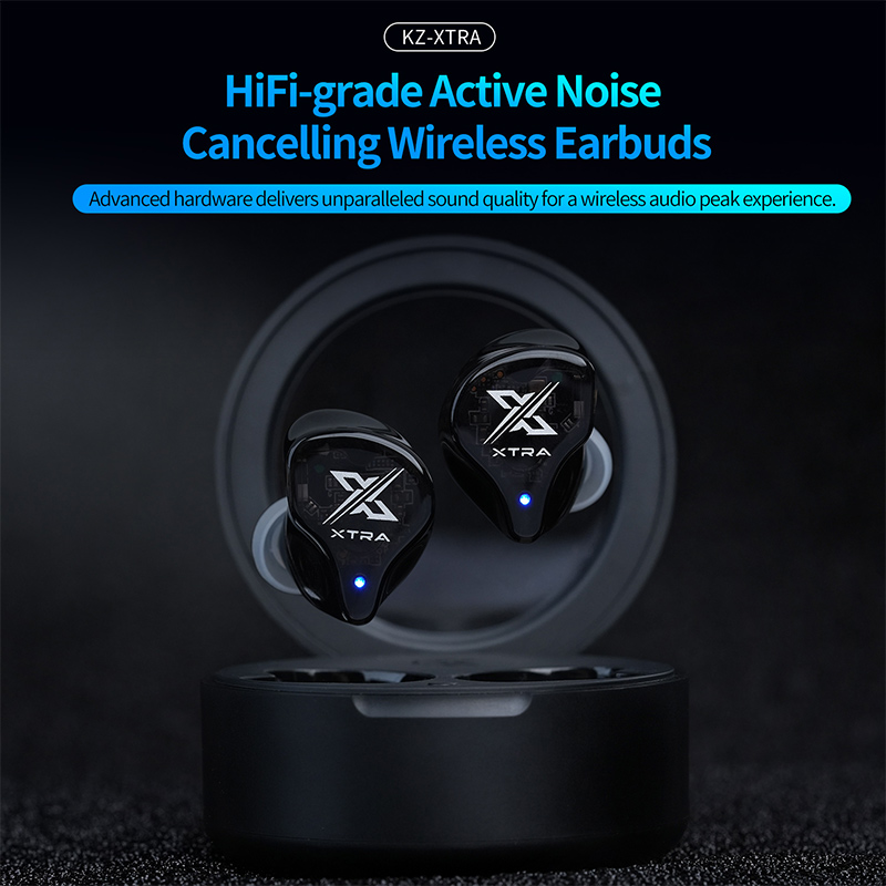 KZ Xtra TWS Noise Cancelling Bluetooth 5.4 Earphones True Wireless Earbuds Multi-Mode ANC QCC3091. 
