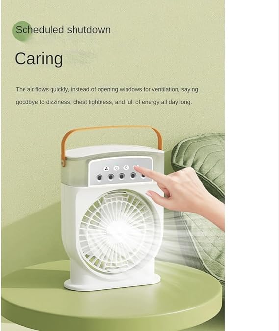 Air Conditioner Fan USB Personal Air Cooler Mini Humidifier Misting Fan with 7 Colors LED Lights Portable Fan. 