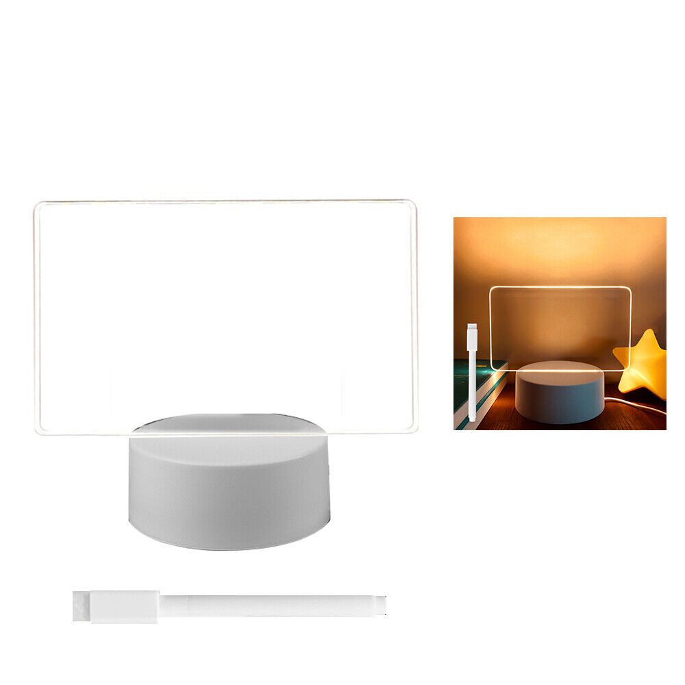 3D Illusion Note Board Creative Led Night Lights USB Power Message Board With Pen Table Lamp. 