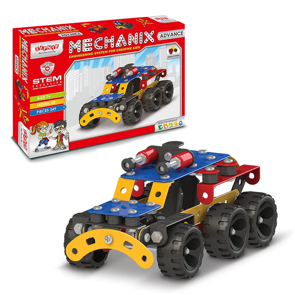 Zephyr Mechanix Advance, STEM Toy, Building Blocks, Construction Set, for 6+ yrs Boys and Girls (Multicolor). 