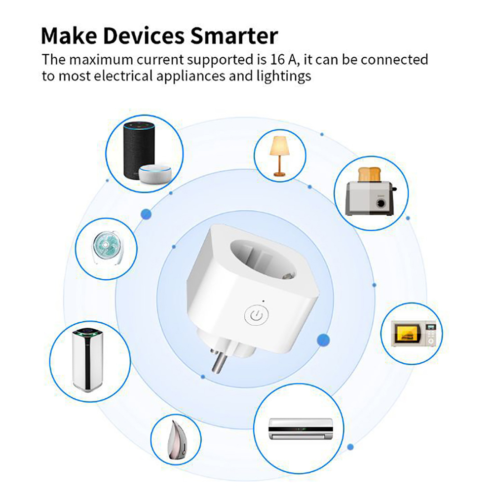 Cozylife EU Plug WIFI Wireless Remote Socket Smart Timer Plug Voice Control EU Home Fire Retardant PC Smart Power Socket. 