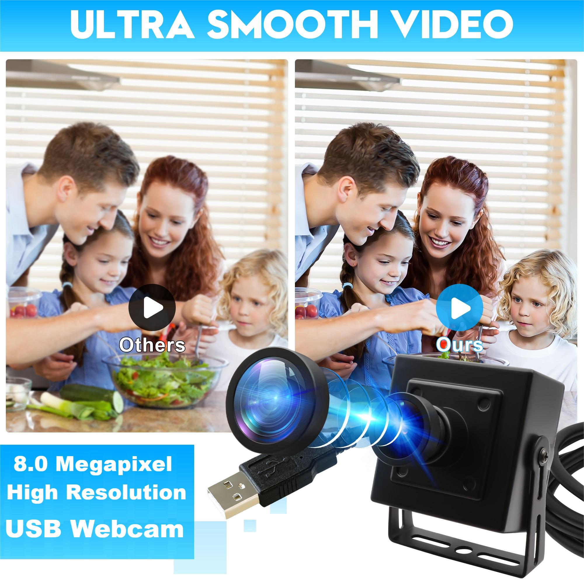 ELP Mini Webcam 8 Megapixels High Resolution IMX179 Fixed Focus M12 lens Camera 8MP USB 2.0 UVC Web Camera for PC laptop tablet. 