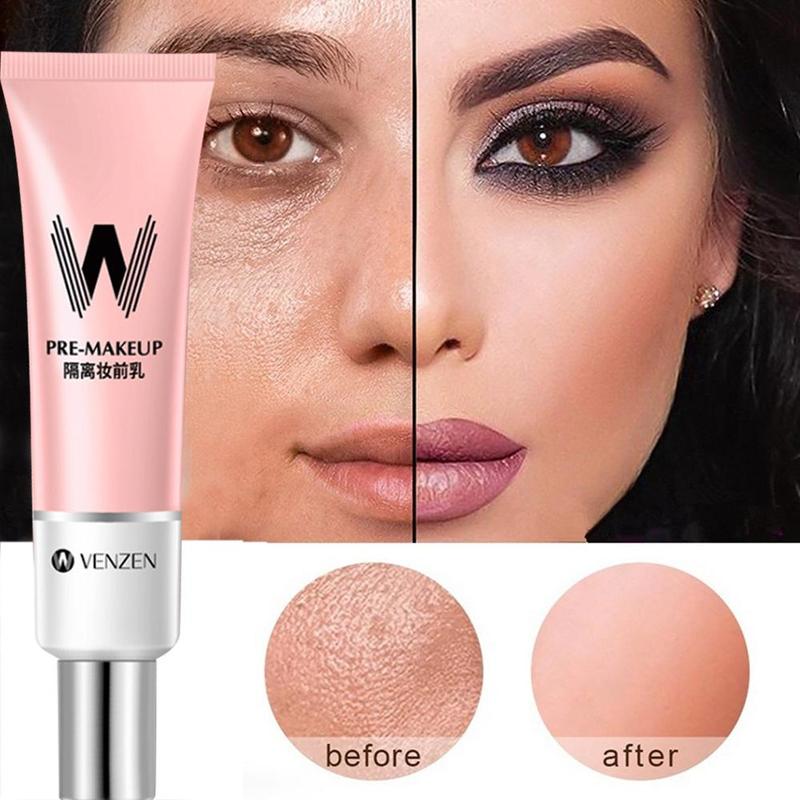 30ml VENZEN W Primer Make Up Shrink Pore Primer Base Smooth Face Brighten Makeup Skin Invisible Pores Concealer Korea makeup. 