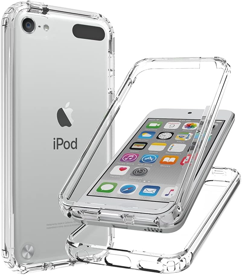 Clear iPod Touch 7th Generation Case Heavy Duty Full Body Rugged Slim Fit Shockproof Cover for iPod Touch 5/6/7th Generation