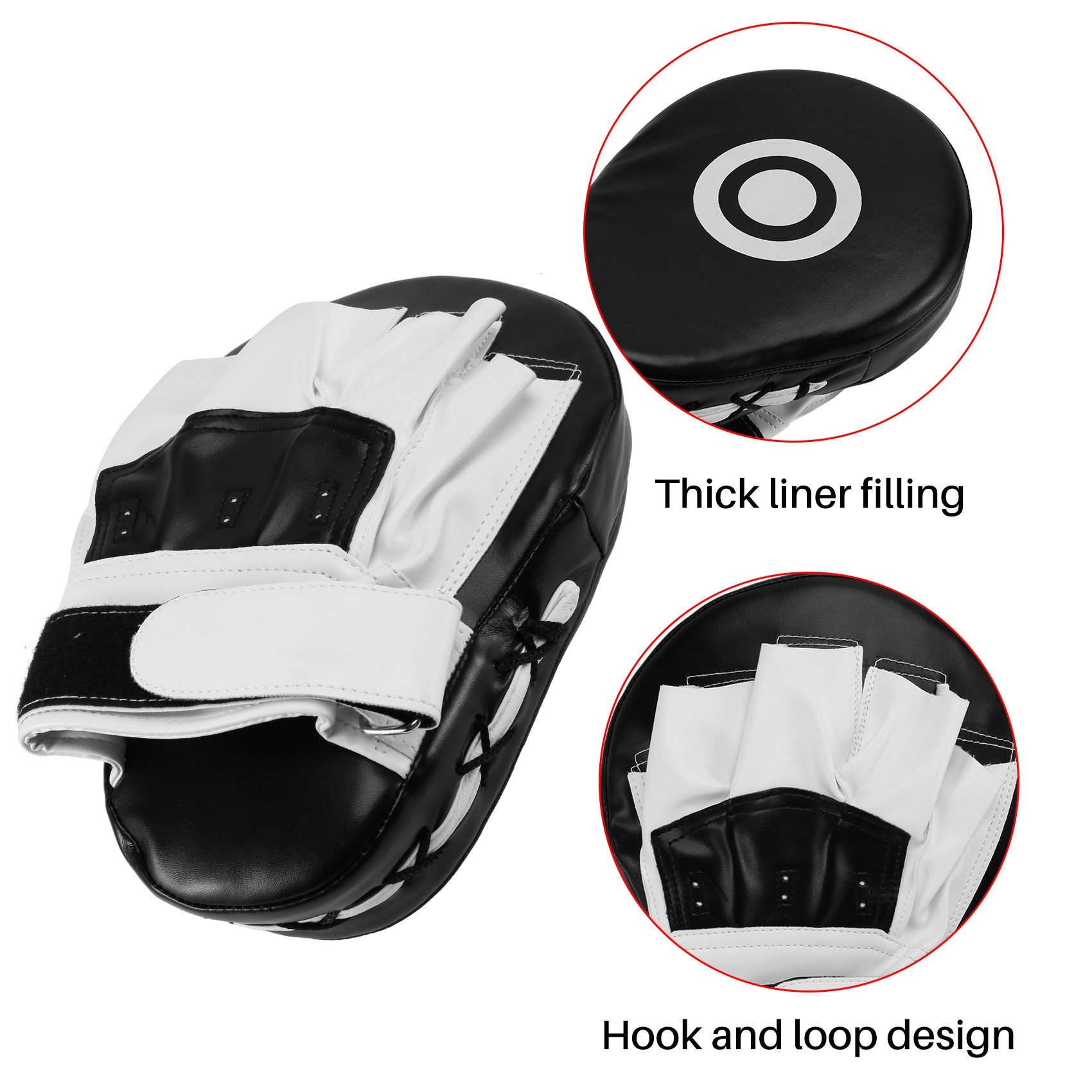 Boxing Leather Punch Focus Mitts,Target Training Hand Pads for Karate. 