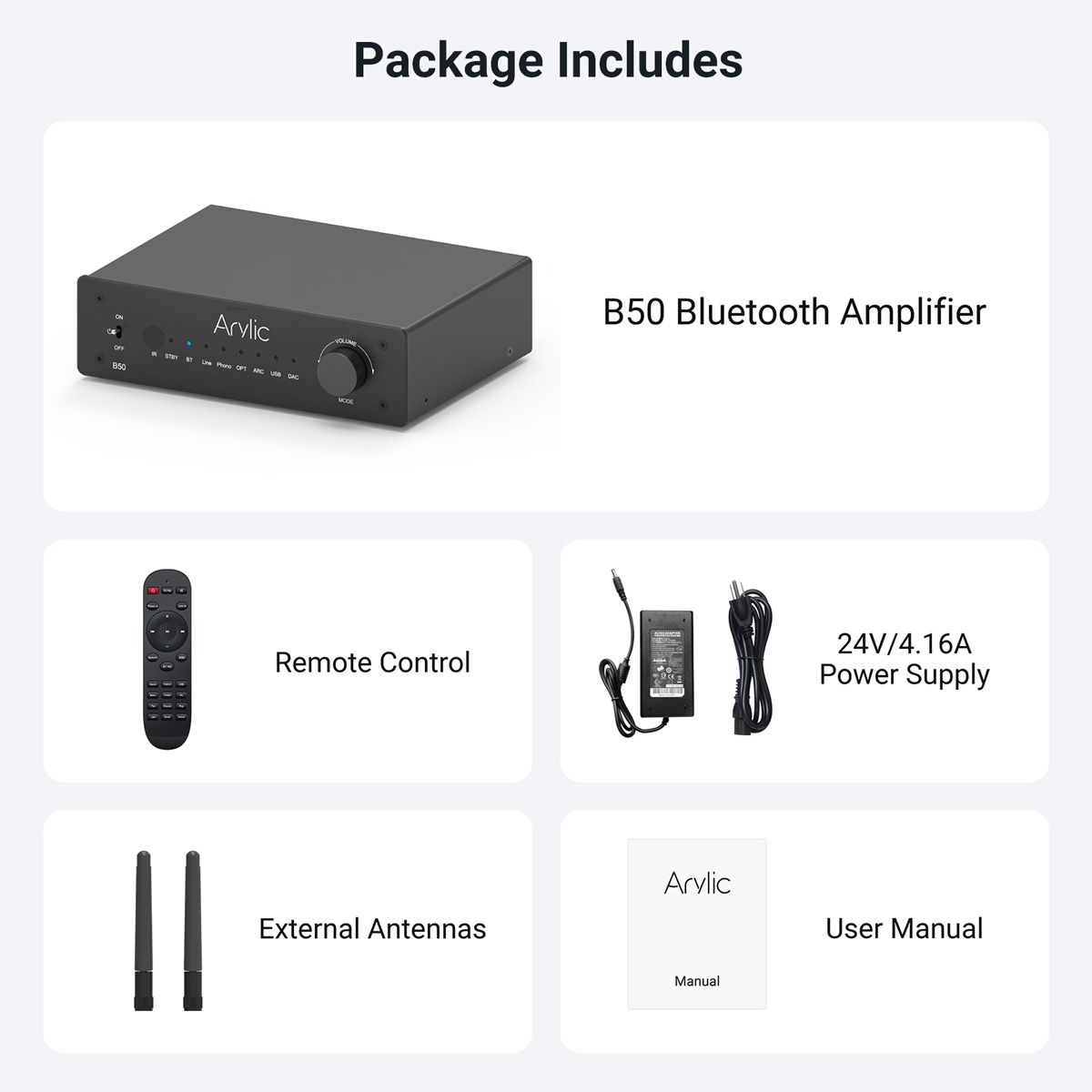 New Arylic B50 Bluetooth 5.2 Transmitter Receiver AptX HD Audio Adapter Wireless Audio Amplifier for TV Home Headphones Stereo. 