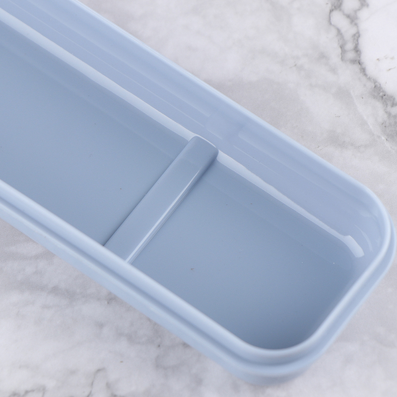 Reusable Practical Transparent Cover Wheat Straw Cutlery School Tableware Box. 