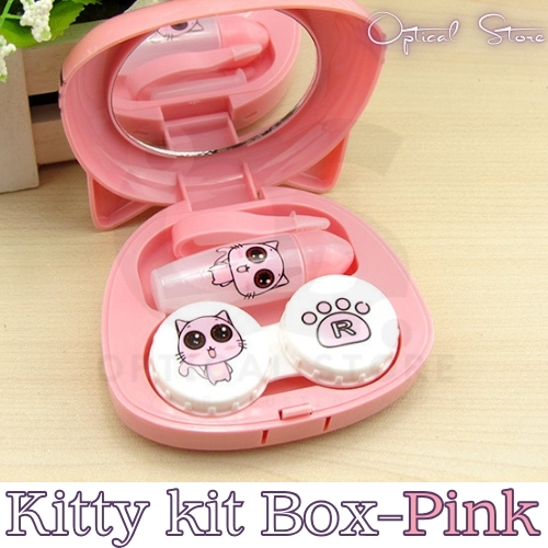New Kitty Cat High Quality Shield Contact Lens Case With Mirror. 1pcs Kitty Cat Contact Lenses Container for All type of contact lens for travel and outdorr. Kitty Cat Travel Kit Box. #kitty.cat. 