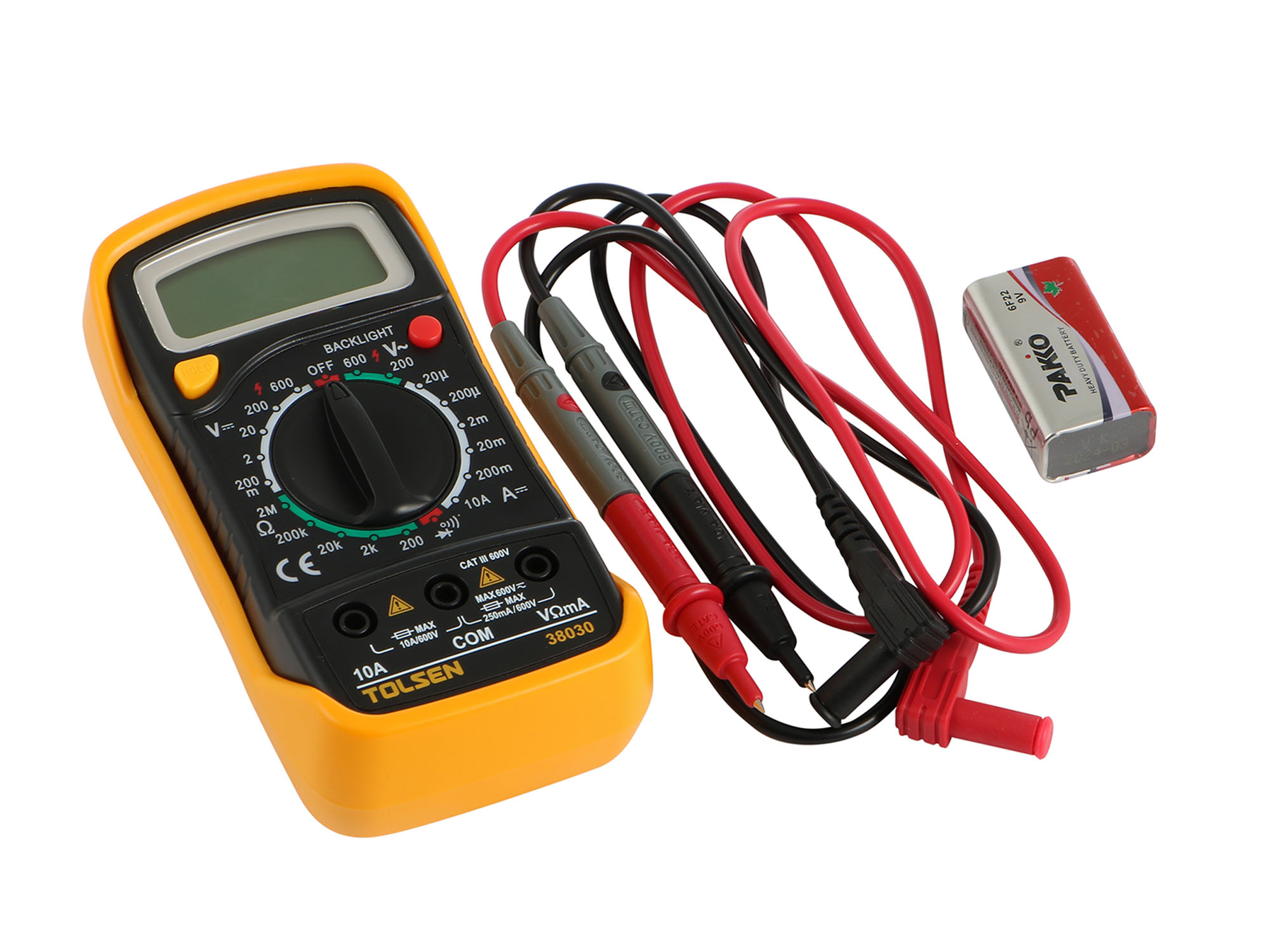 TOLSEN Digital Multimeter w/ LCD Color Screen (AC/DC) 38030 CE Approved. 