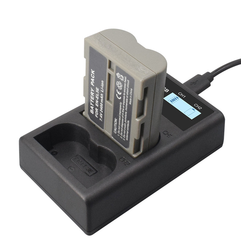 Camera Battery Charger EN-EL3 LCD Digital Charger for Nikon D50 D70 D70S D90 D80 D100 D200 D300 D300S Digital Charger Kit