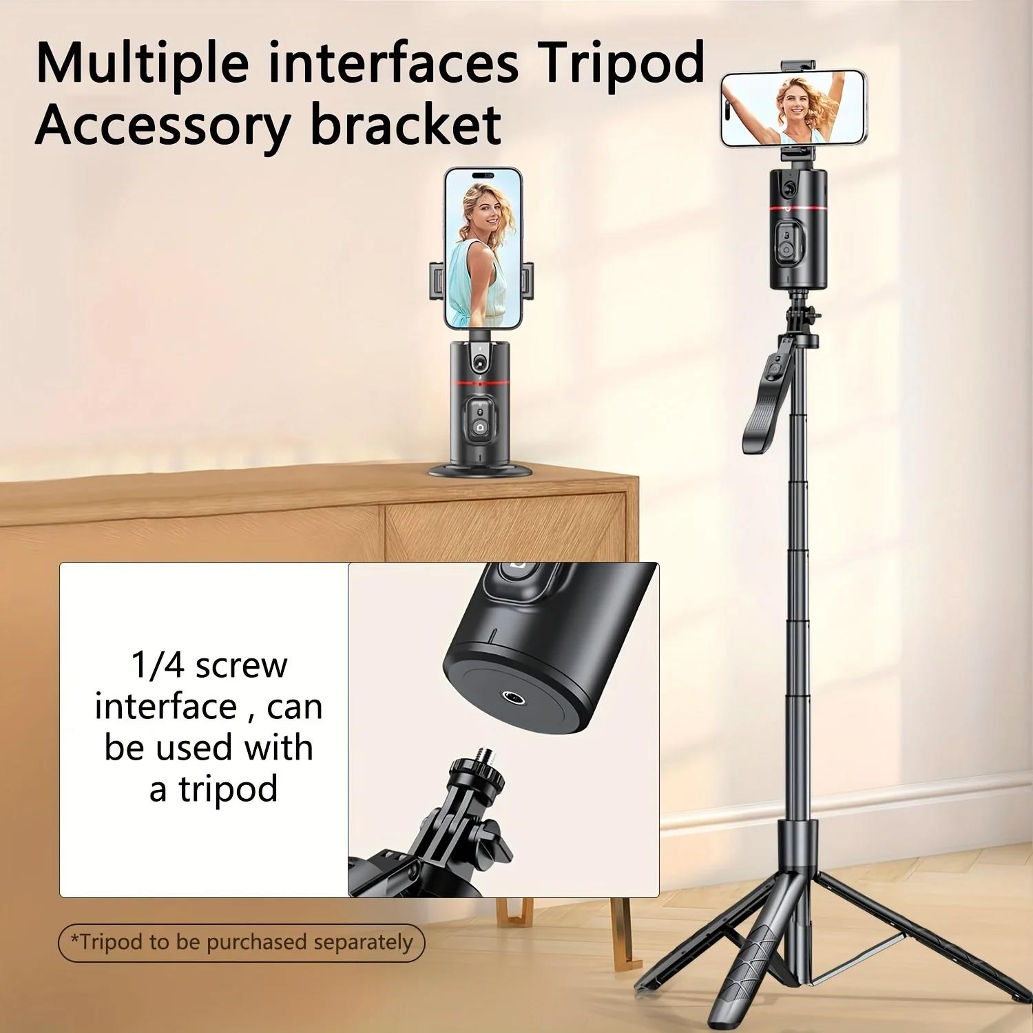 New P02 Auto Face Tracking Tripod Auto Tracking Phone Holder Horizontal and Vertical Screen Switching 360° Rotating Phone Holder. 