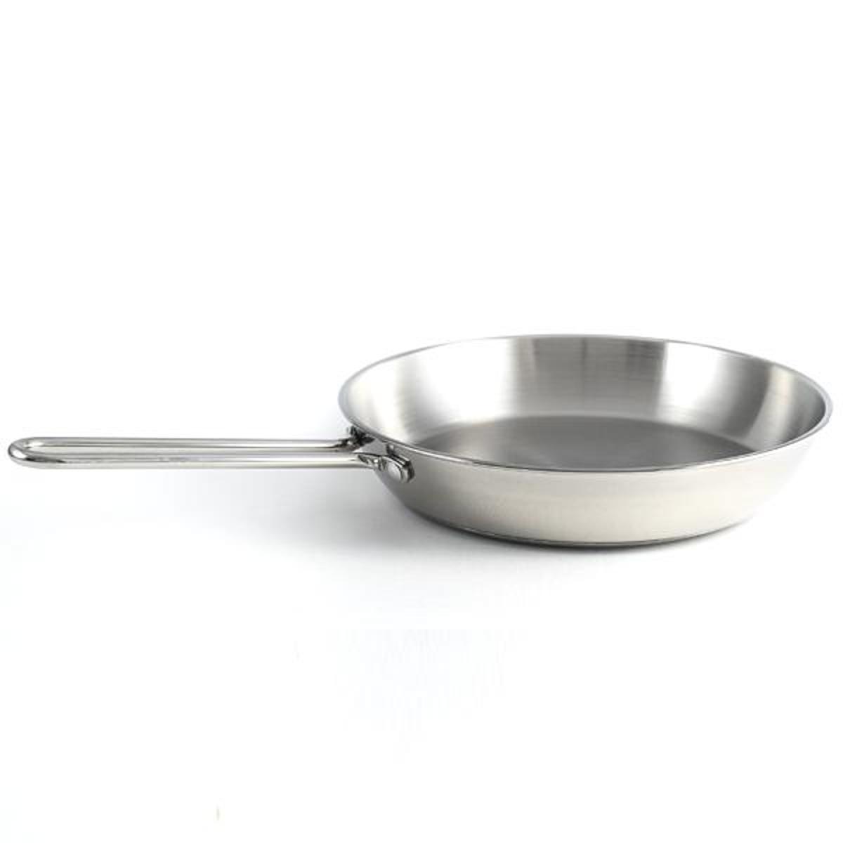 Stainless Steel 28 CM Frying Pan with SS Lid and SS Handle - SKB