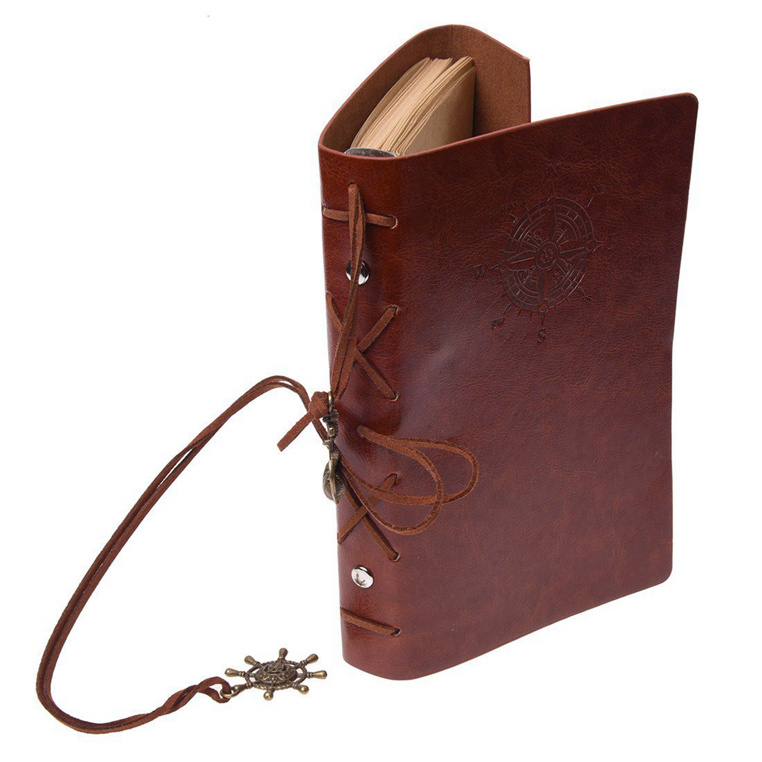 Individual Retro Personality Notebooks Journal Notepads Ring Binder Diary Notebook Light Brown S & Refillable Notebook Journals,A6 Leather Bound Travel Diary Art Drawing Sketchbook Exquisite Product. 