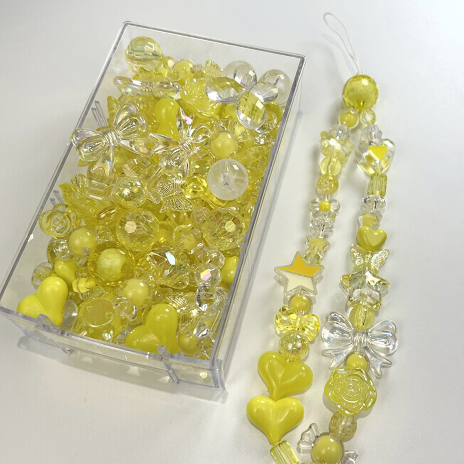 DIY Craft Beads Flower Multi-color Transparent Loose Beads. 