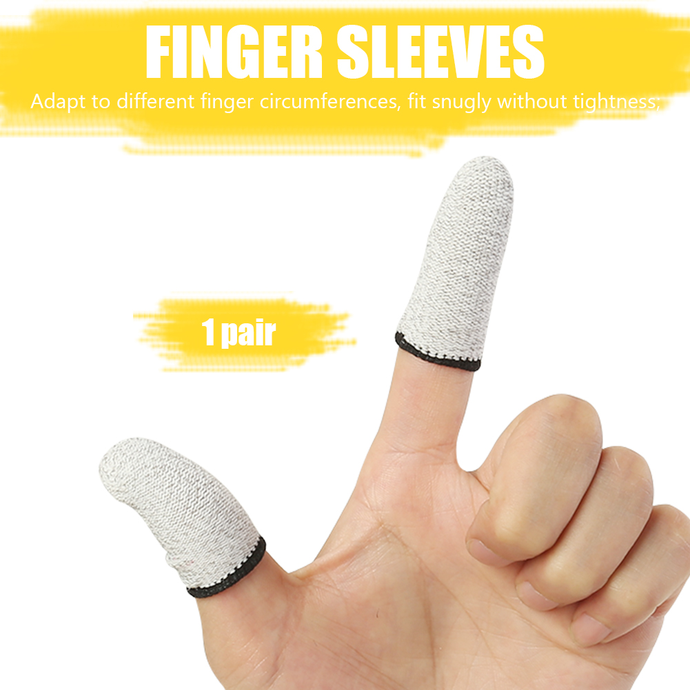 Gloves suitable for 1 pair of finger sleeves, transparent gaming fingertip sleeves, air thumb luminous anti-slip touch screen fingers, PUBG mobile game. 