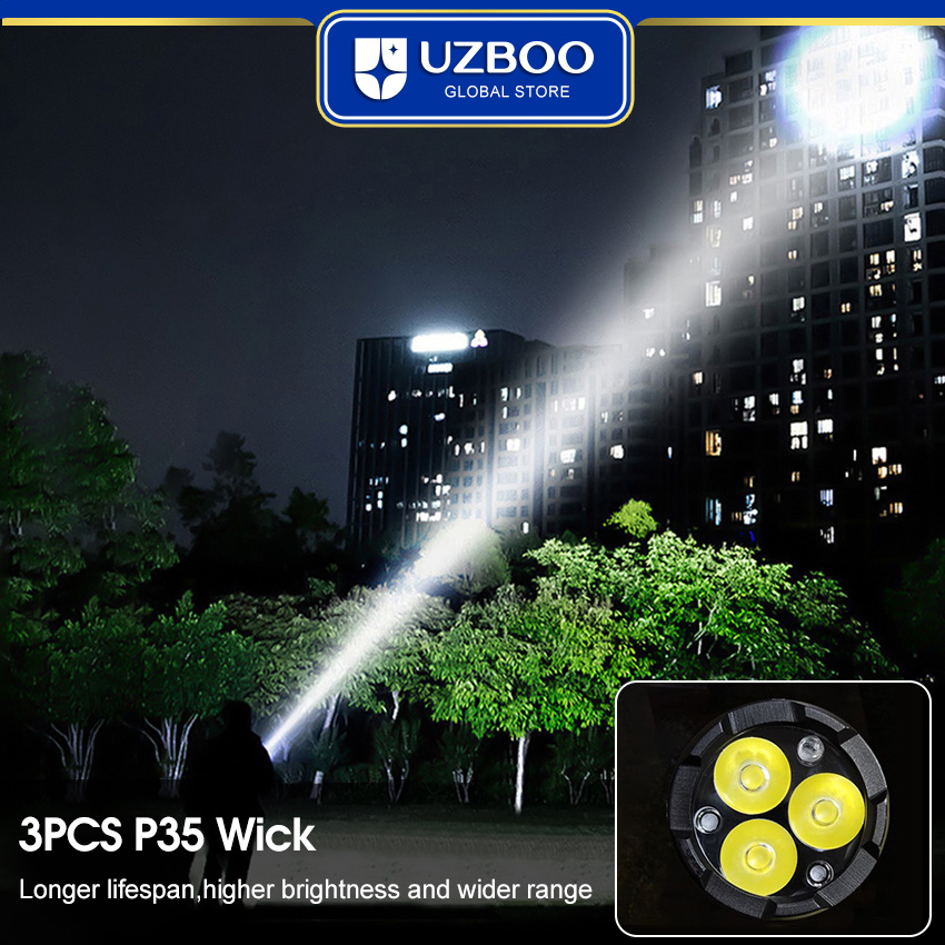 UZBOO 1300LM Mini Flashlight High Bright Flashlight LED Torch Light Outdoor Pocket Size Flashlight Rechargeable Waterproof Torch Light for Hiking Hunting Camping Compact And Portable Strong Magnetism Side Pen Clip Design Five Modes  Non-scalded. 