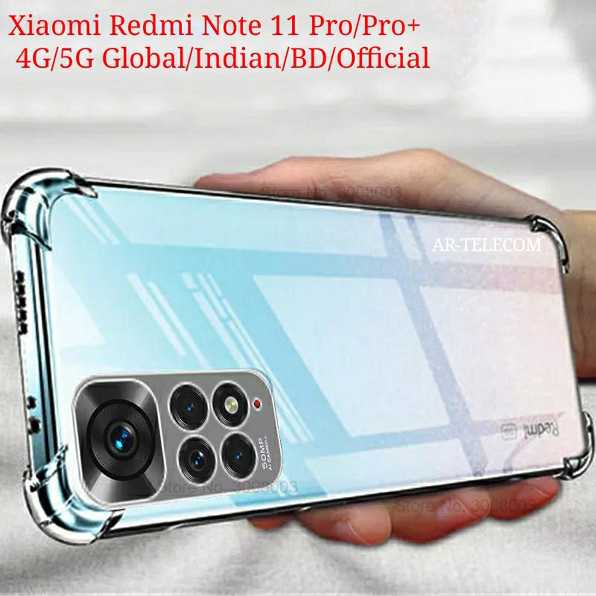 Xiaomi Redmi Note note 12 pro 4G Note 11 Pro, Pro Plus 5G/ 4G Official/Global/BD/Indian Version Good Quality Shockproof Airbug Clear Transparent Soft TPU Cover Case