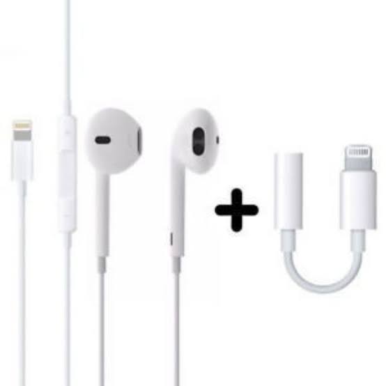 Lightning to 3.5 mm Headphone Jack Adapter for iPhone  withe microphone suported - White. 