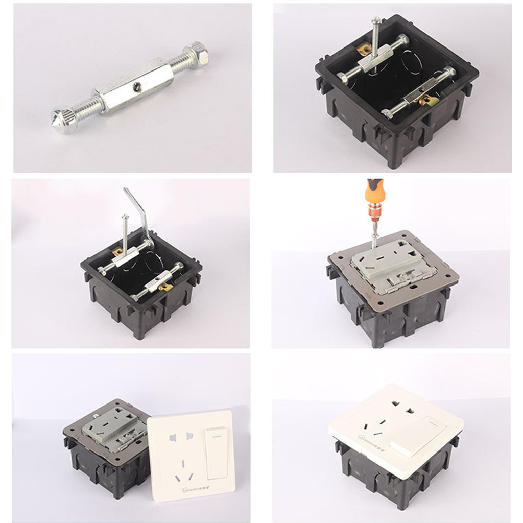 Switch Socket Cassette Screws Support Rod Wall Mount Switch Box Repair Tool Sets for Mounting Box Switches And Sockets with nice material. 