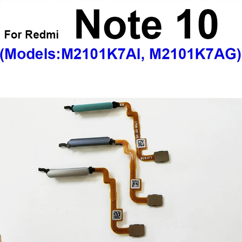 Home Button Flex Cable For Xiaomi Redmi Note 9 9S 9Pro Note 10 Pro 4G 5G Fingerprint with Power Button Touch Sensor Flex Ribbon. 