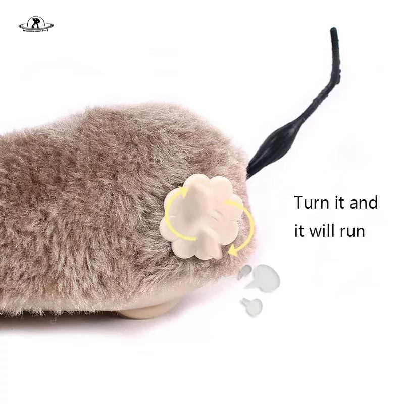 Hot Creative Funny Clockwork Spring Power Plush Mouse Toy Cat Dog Playing Toy Mechanical Motion Rat Pet Accessories Cat Toys. 