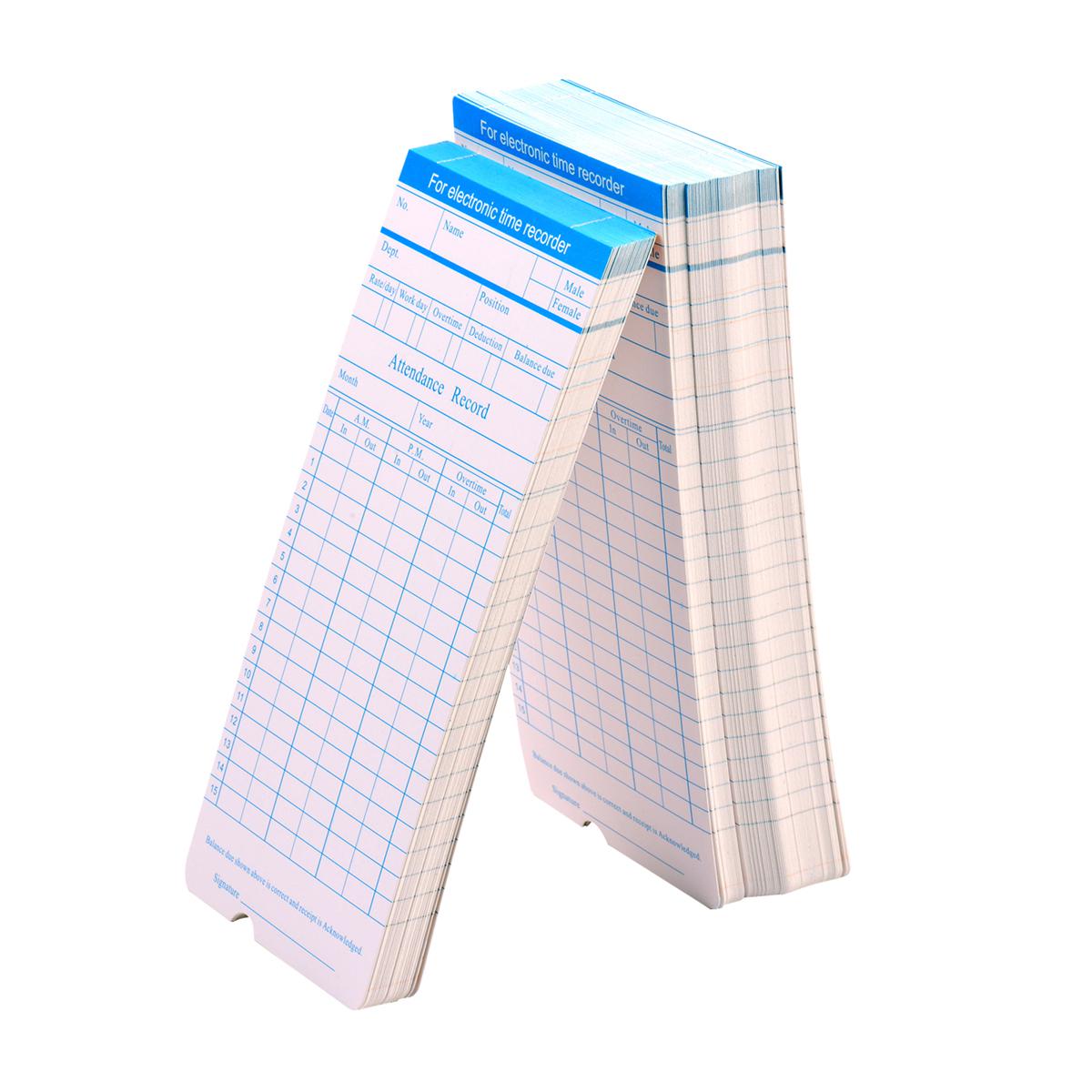 90pcs/ Pack Time Cards Timecards Monthly 2-sided 18 * 8.4cm for Employee Attendance Time Clock Recorder