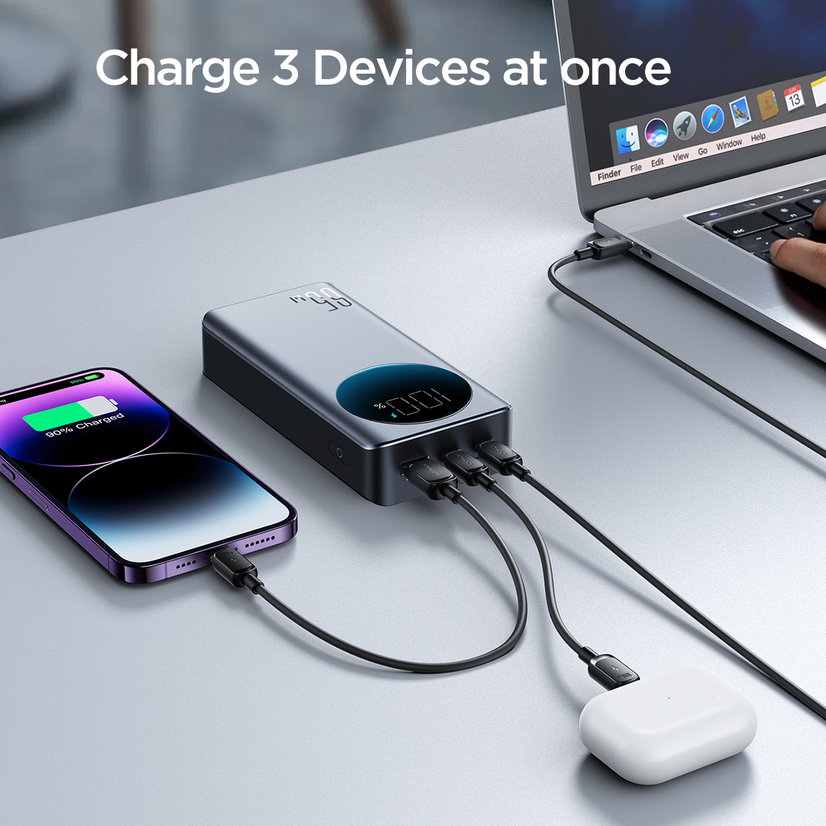 Joyroom JR-PBF05 65W Digital Display Fast Charging Power Bank 30000mAh -Black. 