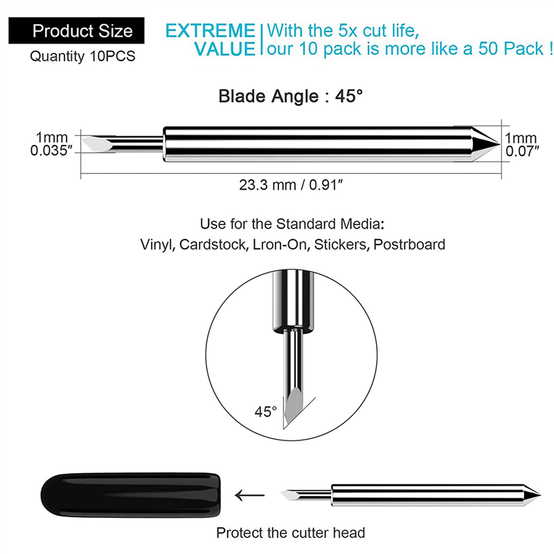 100Pcs s for Cricut Explore Air/Air 2/Maker Expression Fine Point Blades Consist for Cricut Machines. 