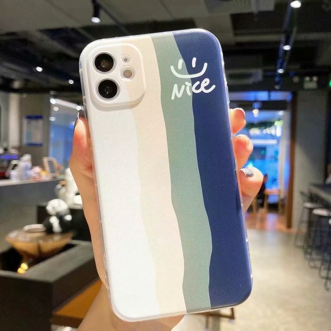 Olige Case For Vivo V23E Y15s Y15A Y21 Y21s Y33s V21E V21 V20 Pro V20 Se Y51 Y31 Y51s V19 v17 S1 Pro Y50 Y30 Y17 Y12 Y15 Y19 Ins Rainbow Smile Shockproof TPU Gentle Soft Phone Protective Cover
