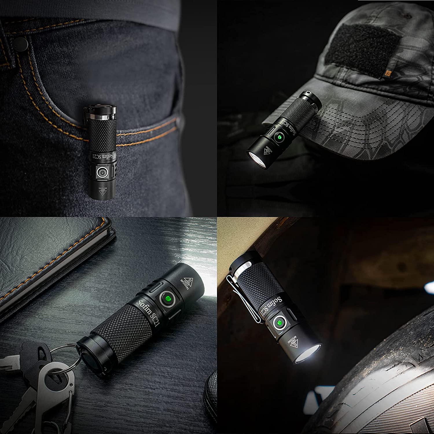 Sofirn SC21 USB C Rechargeable LED Flashlight 16340 Mini Torch 1000LM LH351D 90CRI with Magnet Tail. 