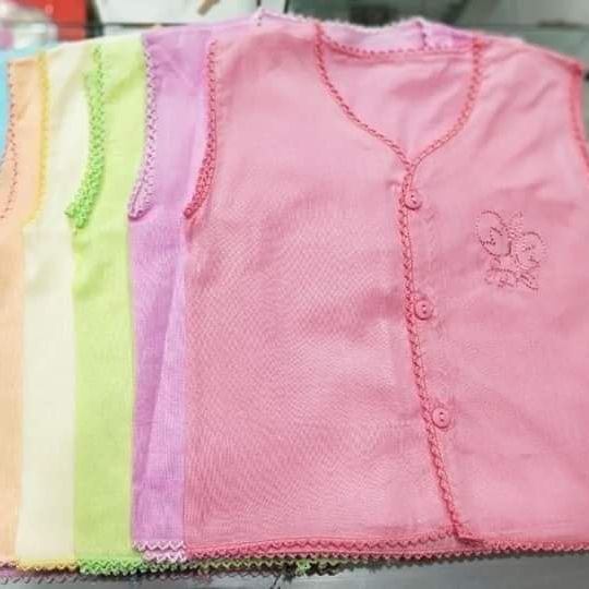 0 Size Cotton Button Nima For Newborn Baby - 6pcs - Multicolor