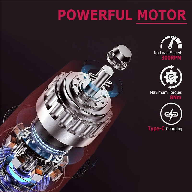 Electric Screwdriver,3.6V Cordless Power Screwdriver,Cordless Drill,32-In-1 S2-Steel Bits,Max 8 M,1500 MAh 800 Times. 