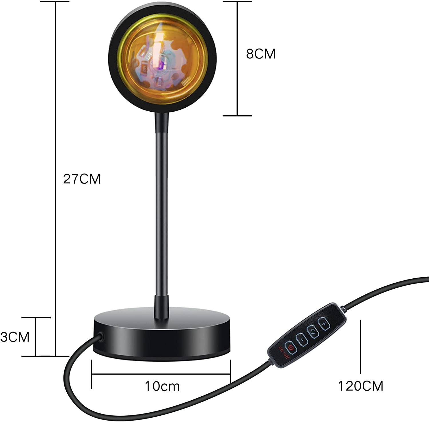 Sunset Lamp Projection LED Light Atmosphere Night Light Projector Sunset Lamp Romantic Visual Background Decor For Home Bedroom Background Wall USB Table Lamp USB Connect. 