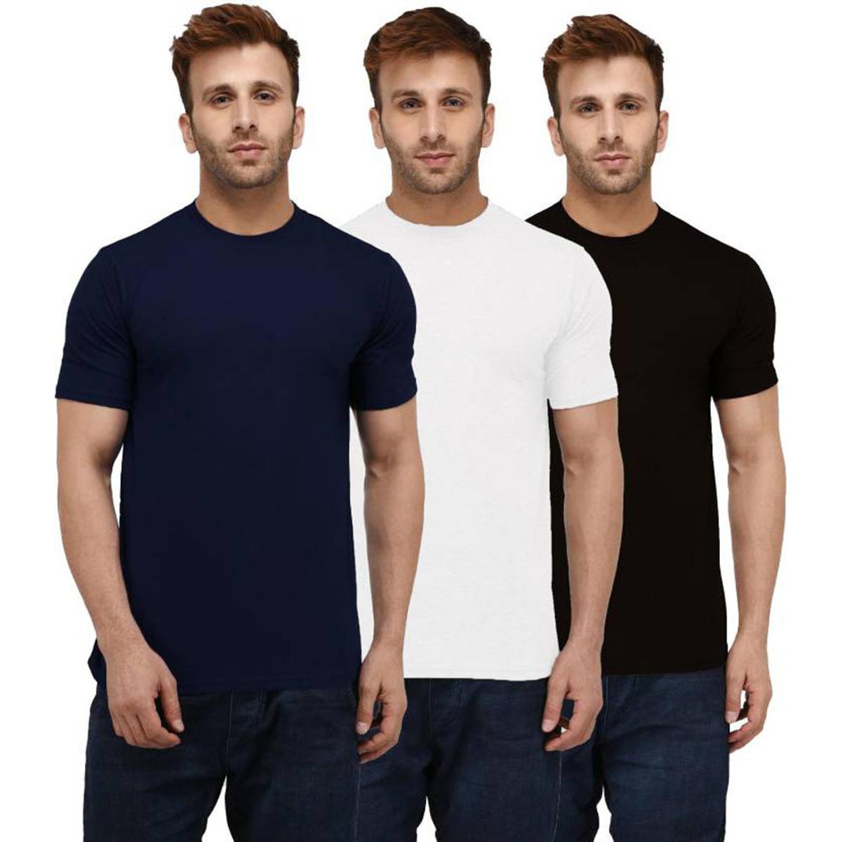 Combo Pack of 3 Half Sleeve cotton T-shirt.