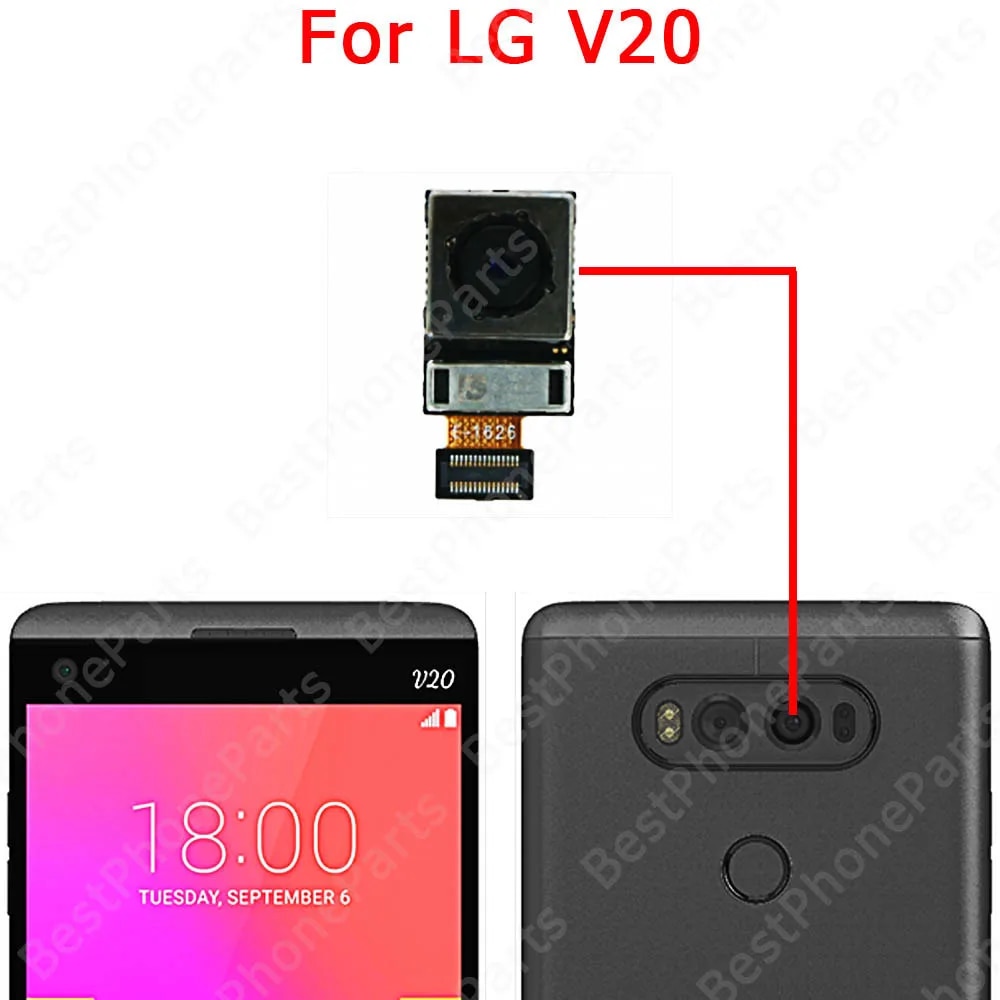 Selfie Big Backside Back View Facing Camera For LG V20 V30 V50 V60 Velvet 5G Rear Front Camera Module Replacement Flex Cable. 