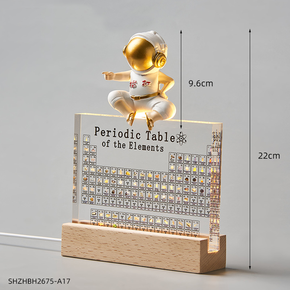 Acrylic Periodic Table Of Elements With Samples With The Light Base Ornament School Teaching Display Chemical Element - Innovative Design. 