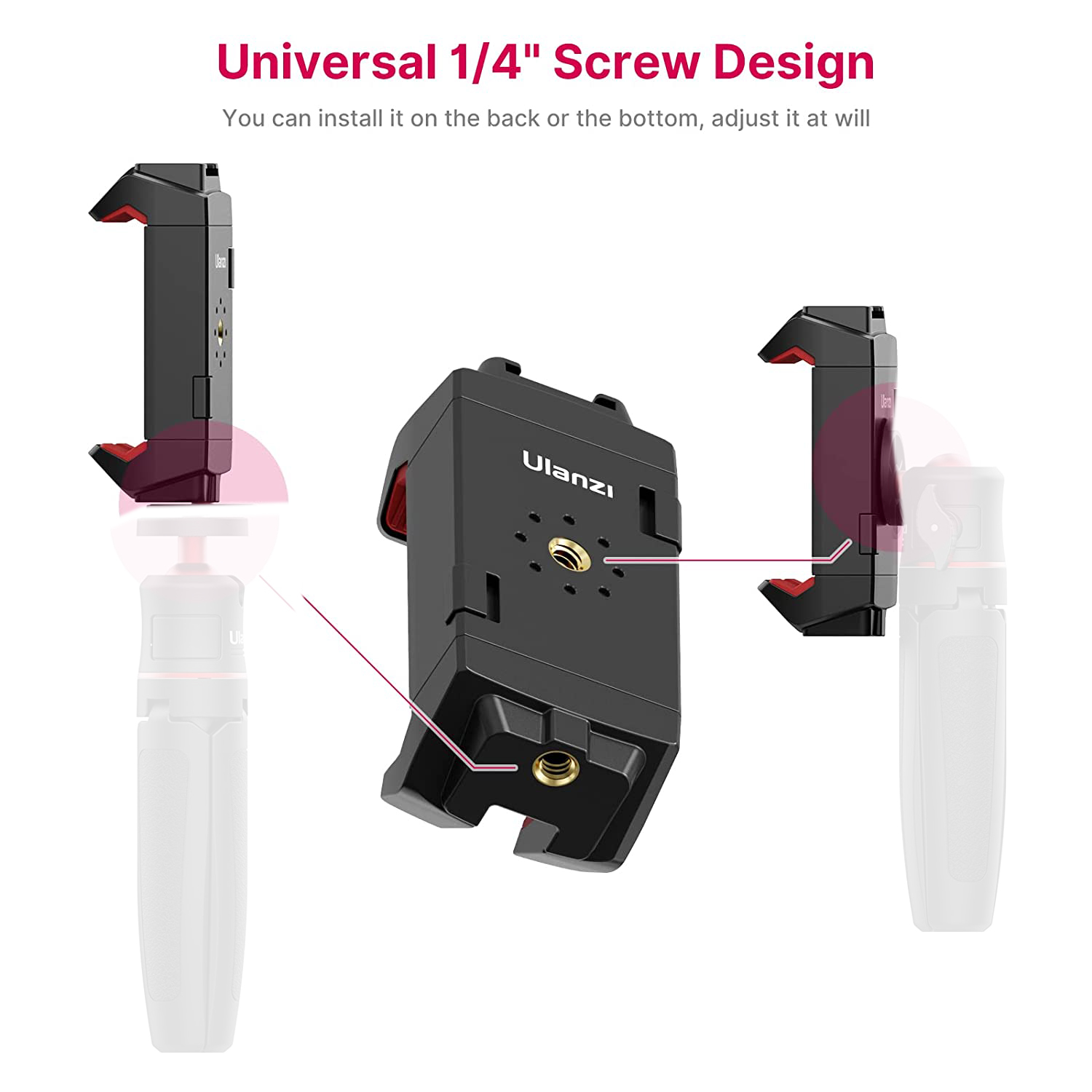Ulanzi ST-29 Tripod Mount Universal for Tablet and Phone Holder With Cold Shoe Support Horizontal and Vertical Shooting. 