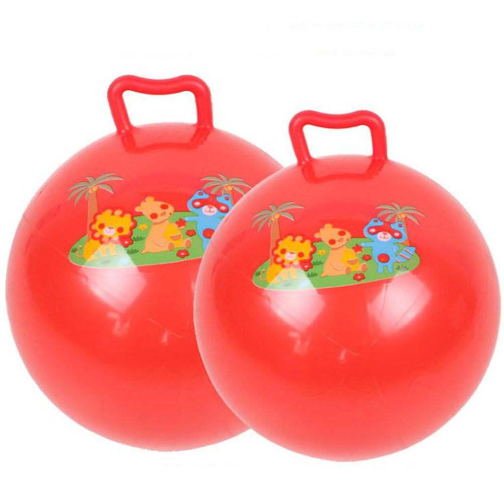 Yfashion Handle Hopper Ball with Cartoon Pattern Bouncing Inflatable oy for Kids Diameter:20cm handle ball. 