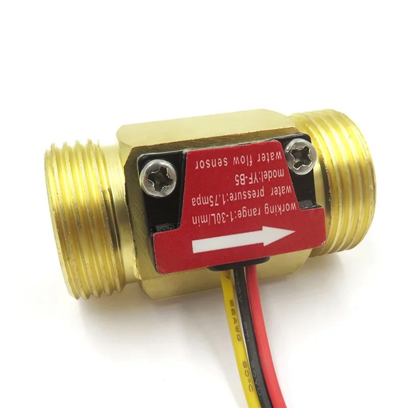 DN20 G3/4Inch Water Flow Sensor Switch DC5-18V 1-30L/Min Flow Meter for Industrial Control Liquid Circulating Replacement Spare Parts Accessories. 