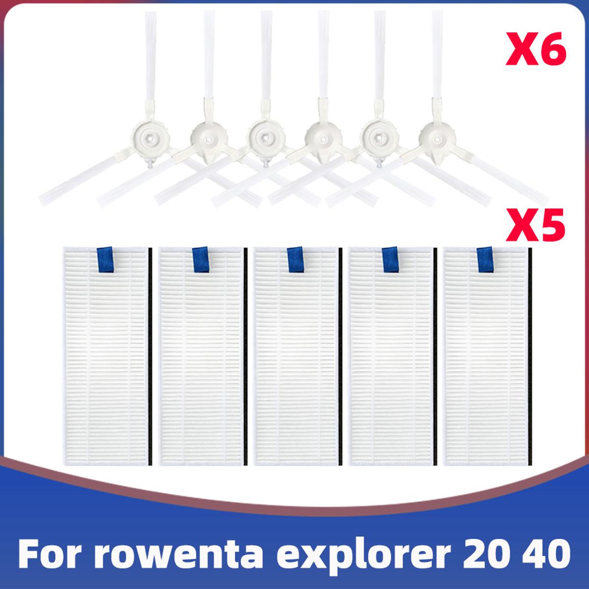 Replacement Hepa Filter Side Brush For Rowenta Tefal Explorer 20 40 Serie Smart Force isweep x3 Robotic Vacuum Cleaner Parts-Set B