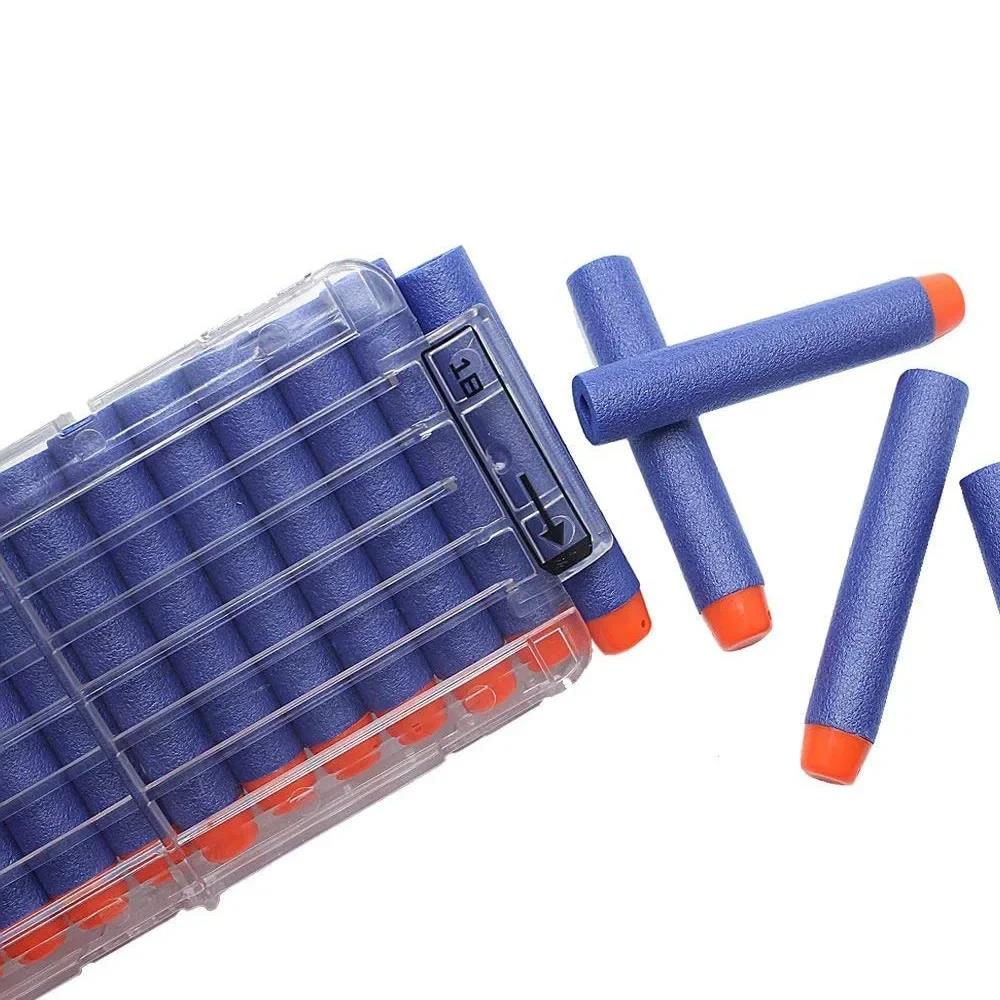 TISNERF 18 Rounds Transparent Reload Clip for Nerf Magazine Round Darts Replacement Toy Gun Soft Bullet Clip for Nerf Blaster. 