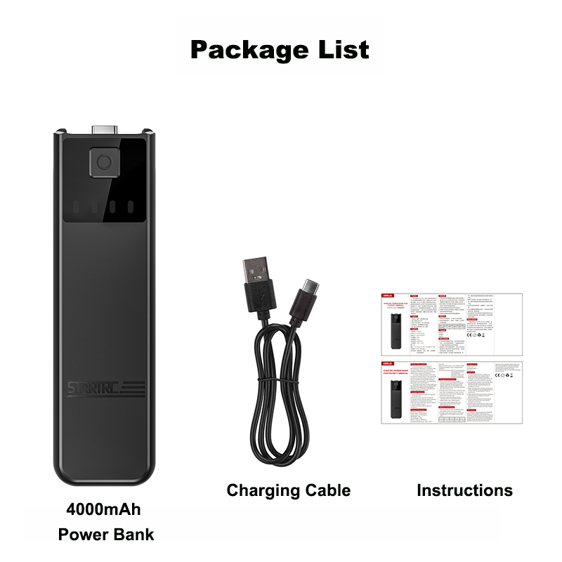 For DJI Osmo Pocket 3 Accessories Charger Mobile Power Bank 4000mAh Battery Handheld Fast Charging Charger Camera Extension Rod. 