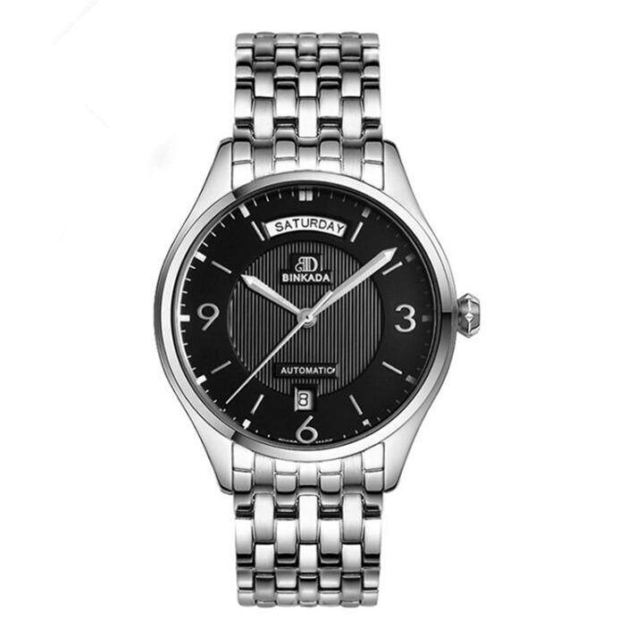 Binkada BINKADA male guest Qatar Mens Watch automatic mechanical watch retro casual waterproof strip's 7052-1 black belt section
