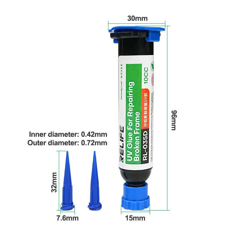 RELIFE RL 035D Repairing Broken UV Glue Strong adhesion and high hardness Fast curing Repair broken Middle Frame Tools. 