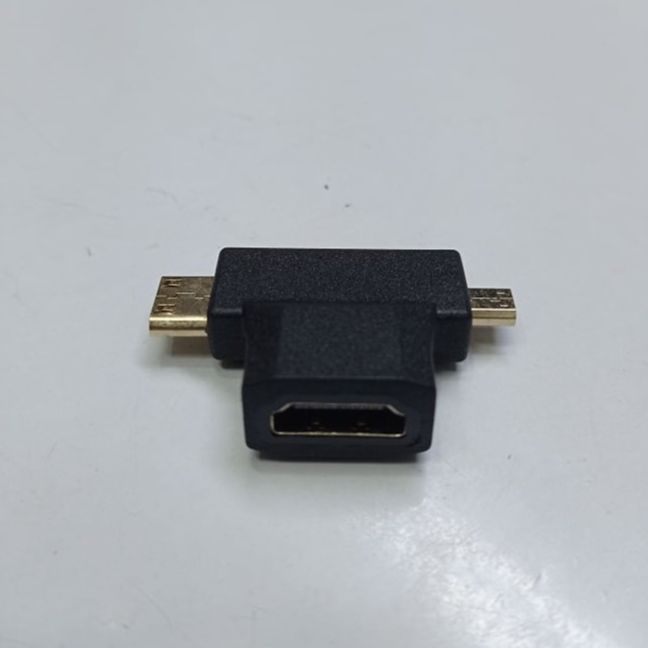 Top Quality Female HDMI To Male Mini & Micro HDMI T-Shaped Adapter Cable Connectors Compatible For Raspberry Pi 4. 