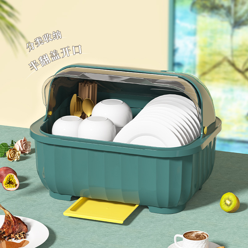 Kitchen crockery storage box, drain cupboard, small household clamshell, put the bowl box, put the dishes, plates, tableware, storage shelves. 