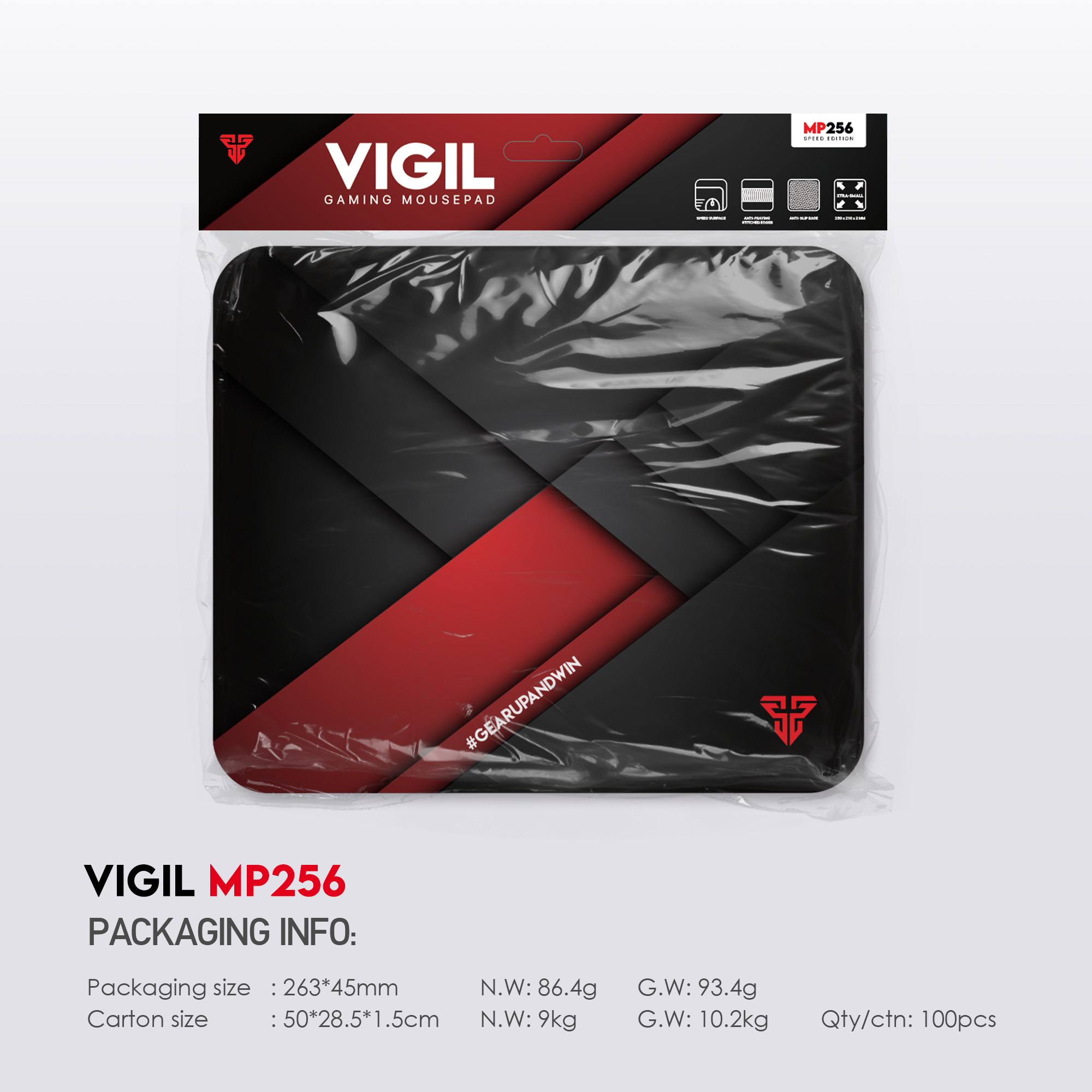 FANTECH VIGIL MP25/MP256 Gaming Mousepad Anti Slip Base With Speed Surface And Anti Fray Stitched Edges For Gaming Gammers Office Home Mouse Pad. 